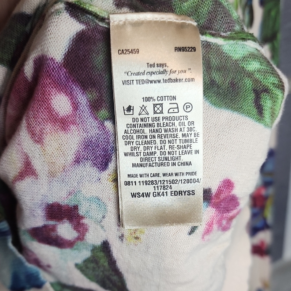 Ted Baker Cream Floral Sweater 100% Cotton - Picture 3 of 5